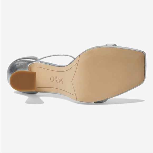 New SARTO by Franco Sarto Dolores Ankle Strap High Heel Silver Party Sandal s 7 - Picture 5 of 7